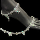 700 Silver Bridal / Party Anklet with Enamel & Stones - Style