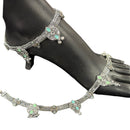 700 Silver Bridal / Party Anklet with Enamel & Stones - Style
