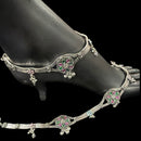 700 Silver Bridal / Party Anklet with Enamel & Stones - Style