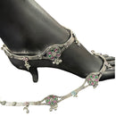 700 Silver Bridal / Party Anklet with Enamel & Stones - Style