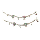 700 Silver Bridal / Party Anklet with Enamel & Stones - Style