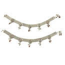 700 Silver Bridal / Party Anklet with Enamel & Stones - Style