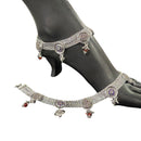 700 Silver Bridal / Party Anklet with Enamel & Stones - Style