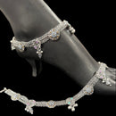 700 Silver Bridal / Party Anklet with Enamel & Stones - Style