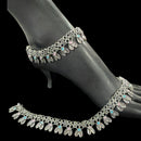 700 Silver Bridal / Party Anklet with Enamel & Stones - Style
