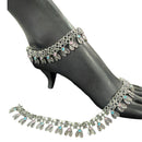 700 Silver Bridal / Party Anklet with Enamel & Stones - Style