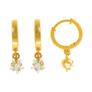 916 Gold Twenty Two Karat (22Kt) Hallmarked 10MM Diameter Hoop Pair -Style