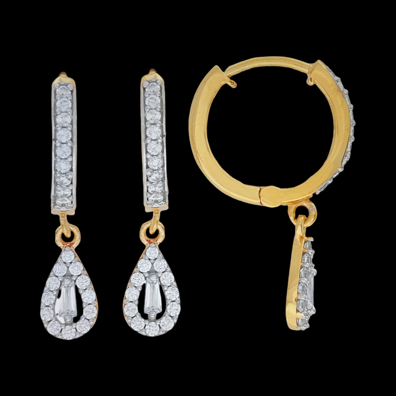 916 Gold Twenty Two Karat (22Kt) Hallmarked 12MM Diameter Hoop Pair -Style