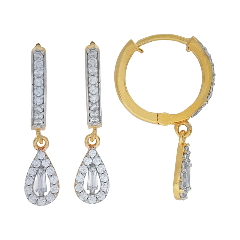 916 Gold Twenty Two Karat (22Kt) Hallmarked 12MM Diameter Hoop Pair -Style