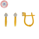 916 Gold Twenty Two Karat (22Kt) Hallmarked U-Shaped Hoop Pair -Style