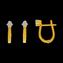 916 Gold Twenty Two Karat (22Kt) Hallmarked U-Shaped Hoop Pair -Style