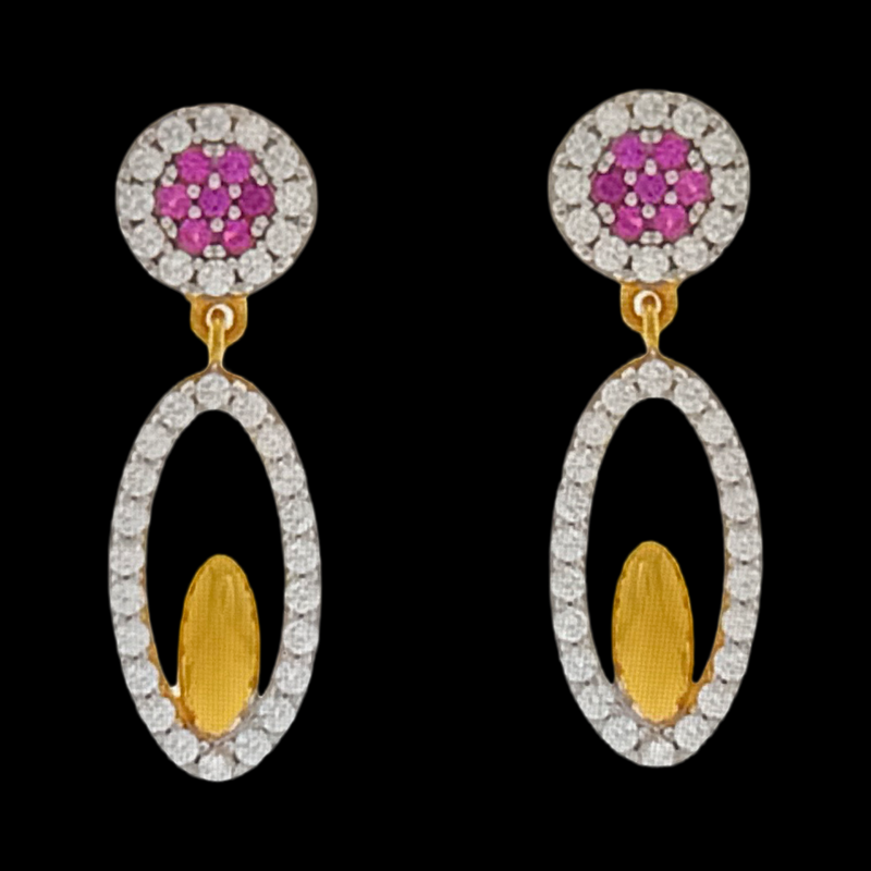 916 Gold Twenty Two Karat (22Kt) Hallmarked Earrings-Style