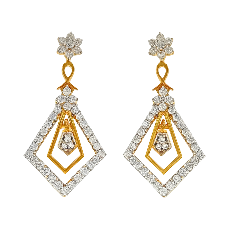 916 Twenty Two Karat (22Kt) Hallmarked Gold Earrings-Style