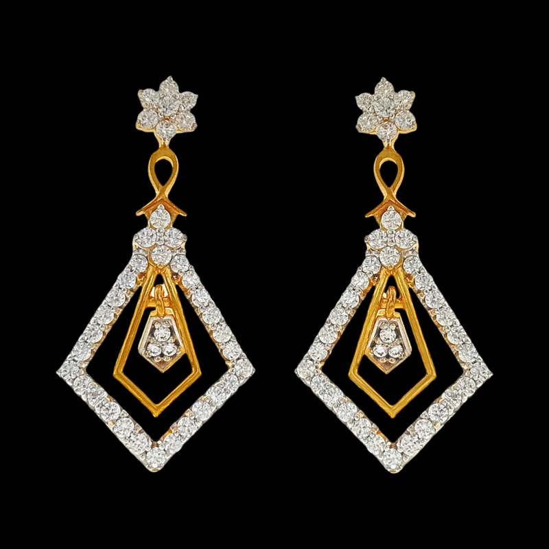 916 Gold Twenty Two Karat (22Kt) Hallmarked Earrings-Style