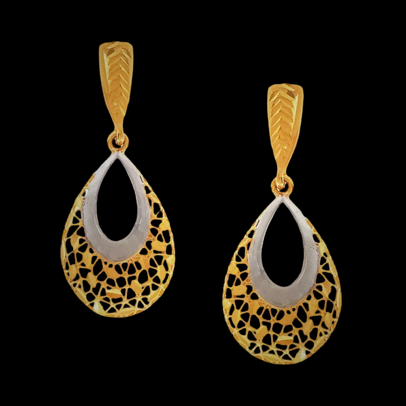 916 Twenty Two Karat (22Kt) Hallmarked Gold Earrings-Style