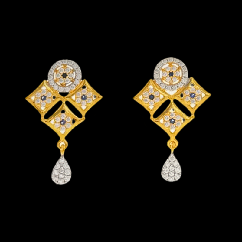 916 Twenty Two Karat (22Kt) Hallmarked Gold Earrings-Style