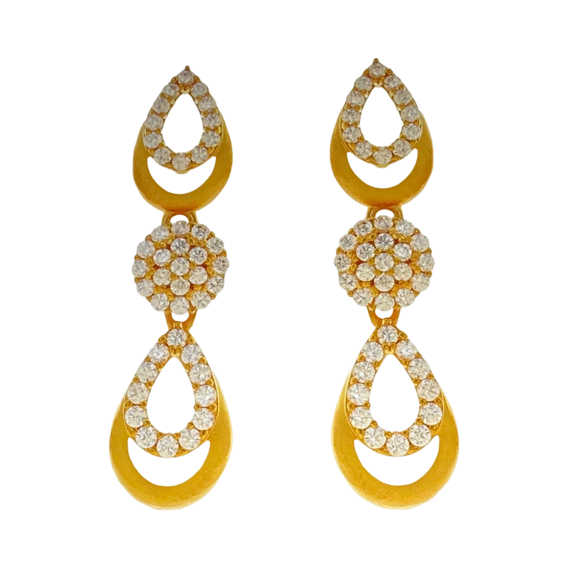 916 Twenty Two Karat (22Kt) Hallmarked Gold Earrings-Style