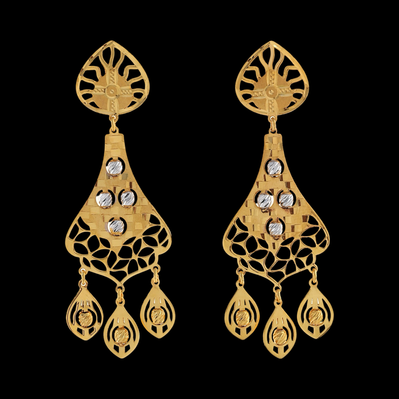 916 Twenty Two Karat (22Kt) Hallmarked Gold Earrings-Style