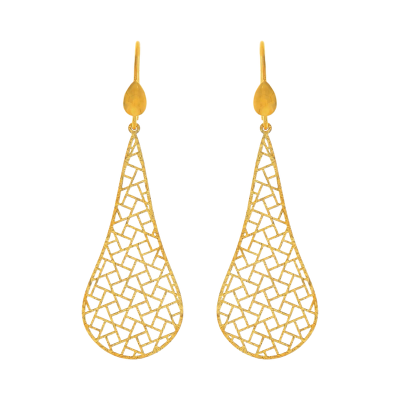 916 Twenty Two Karat (22Kt) Hallmarked Gold Earrings-Style