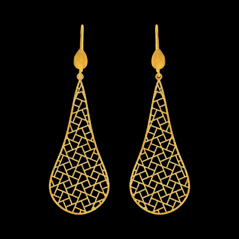 916 Twenty Two Karat (22Kt) Hallmarked Gold Earrings-Style