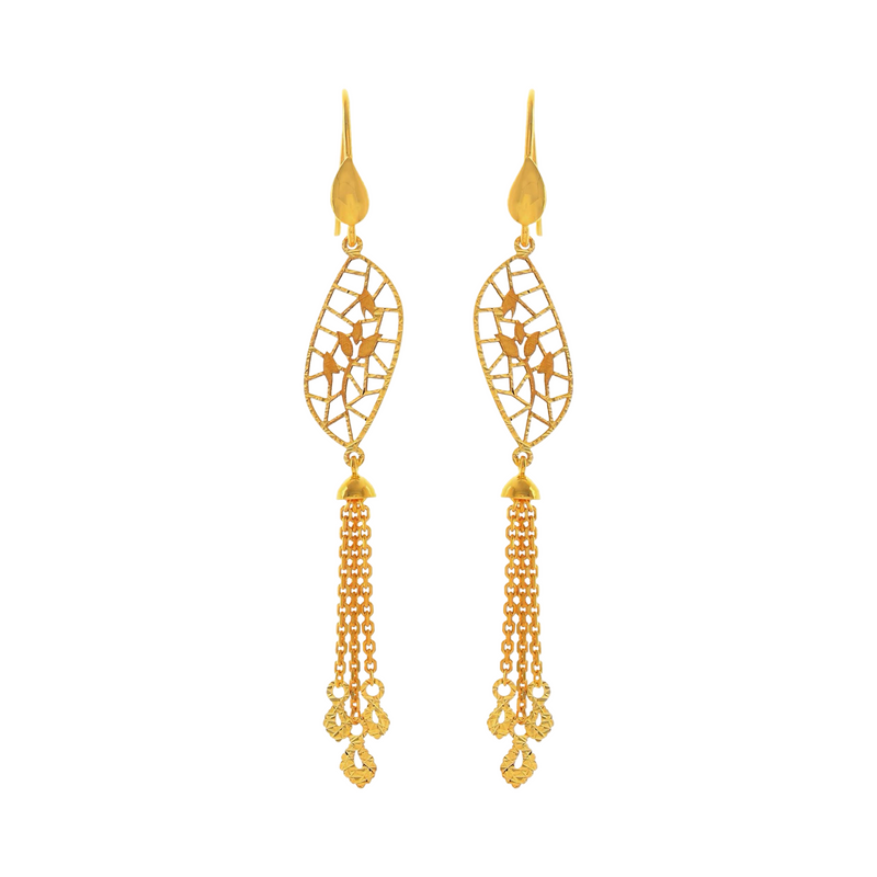 916 Twenty Two Karat (22Kt) Hallmarked Gold Earrings-Style