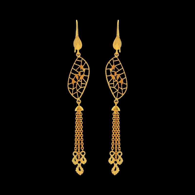 916 Twenty Two Karat (22Kt) Hallmarked Gold Earrings-Style