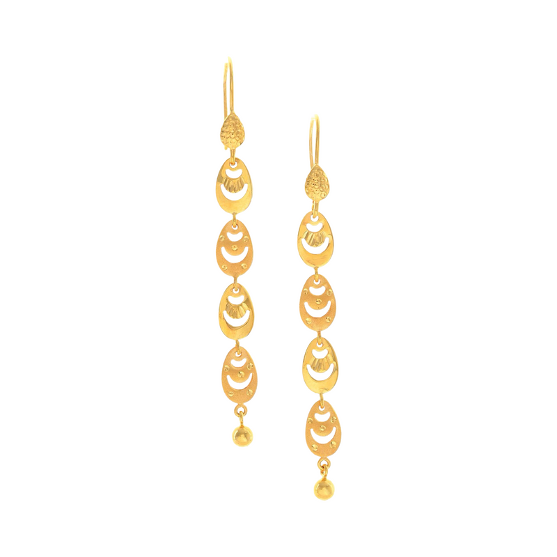 916 Twenty Two Karat (22Kt) Hallmarked Gold Earrings-Style