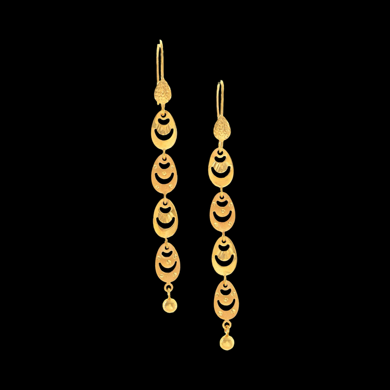 916 Twenty Two Karat (22Kt) Hallmarked Gold Earrings-Style