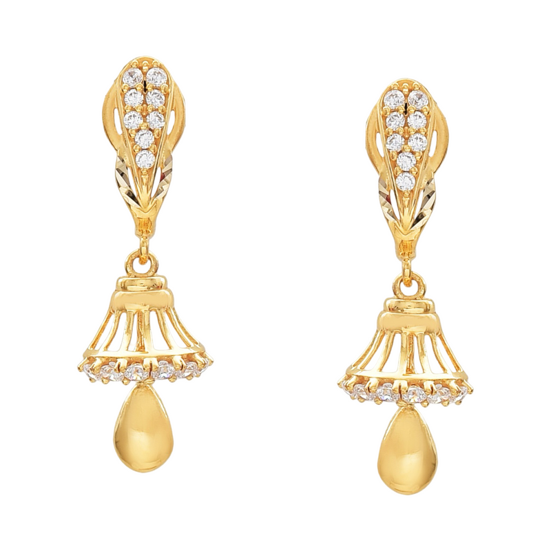 916 Gold Twenty Two Karat (22Kt) Hallmarked Jhumki (Jimki) -Style