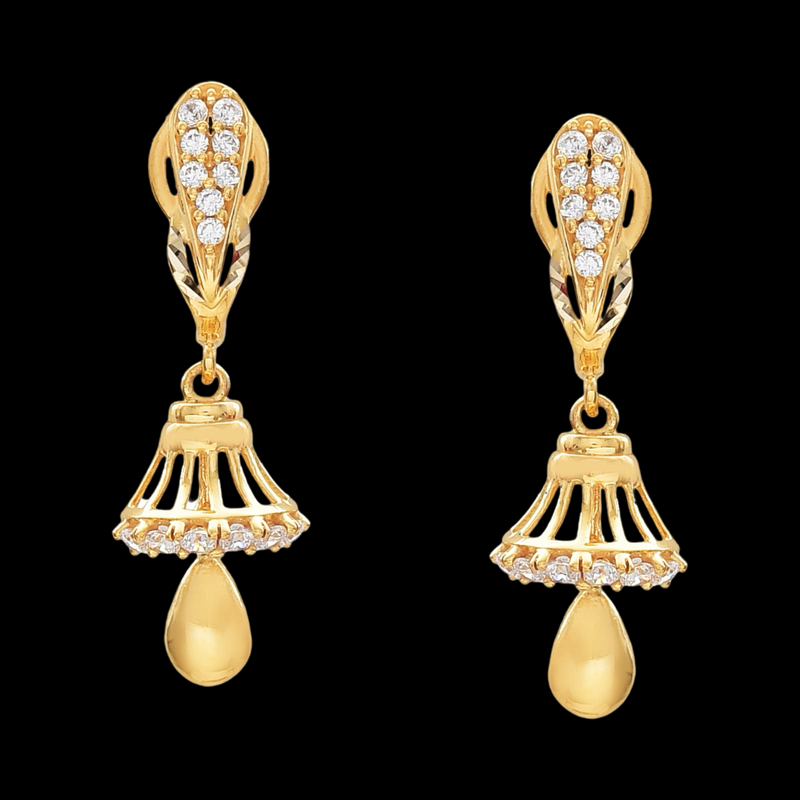 916 Gold Twenty Two Karat (22Kt) Hallmarked Jhumki (Jimki) -Style