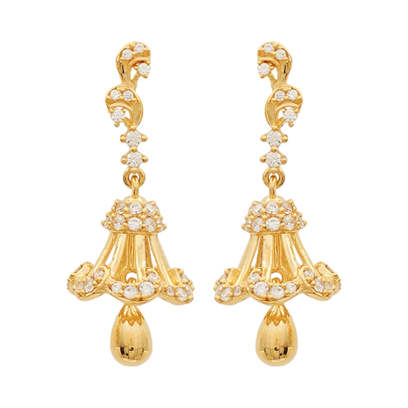 916 Gold Twenty Two Karat (22Kt) Hallmarked Jhumki (Jimki) -Style