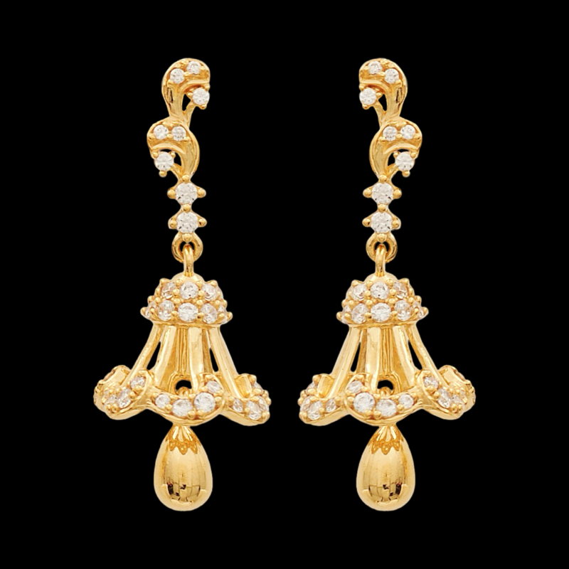 916 Gold Twenty Two Karat (22Kt) Hallmarked Jhumki (Jimki) -Style