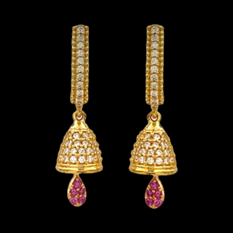 916 Gold Twenty Two Karat (22Kt) Hallmarked Jhumki (Jimki) -Style