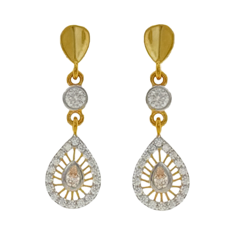 916 Twenty Two Karat (22Kt) Hallmarked Gold Kids / Youth Earrings-Style