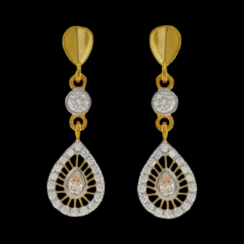 916 Twenty Two Karat (22Kt) Hallmarked Gold Kids / Youth Earrings-Style