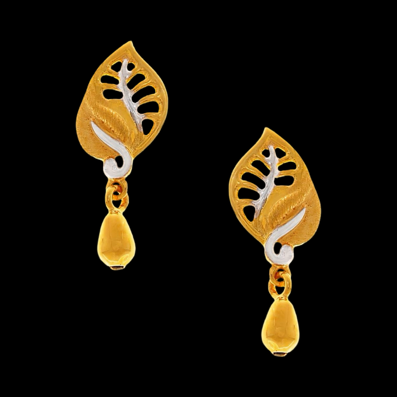 916 Twenty Two Karat (22Kt) Hallmarked Gold Kids / Youth Earrings -Style