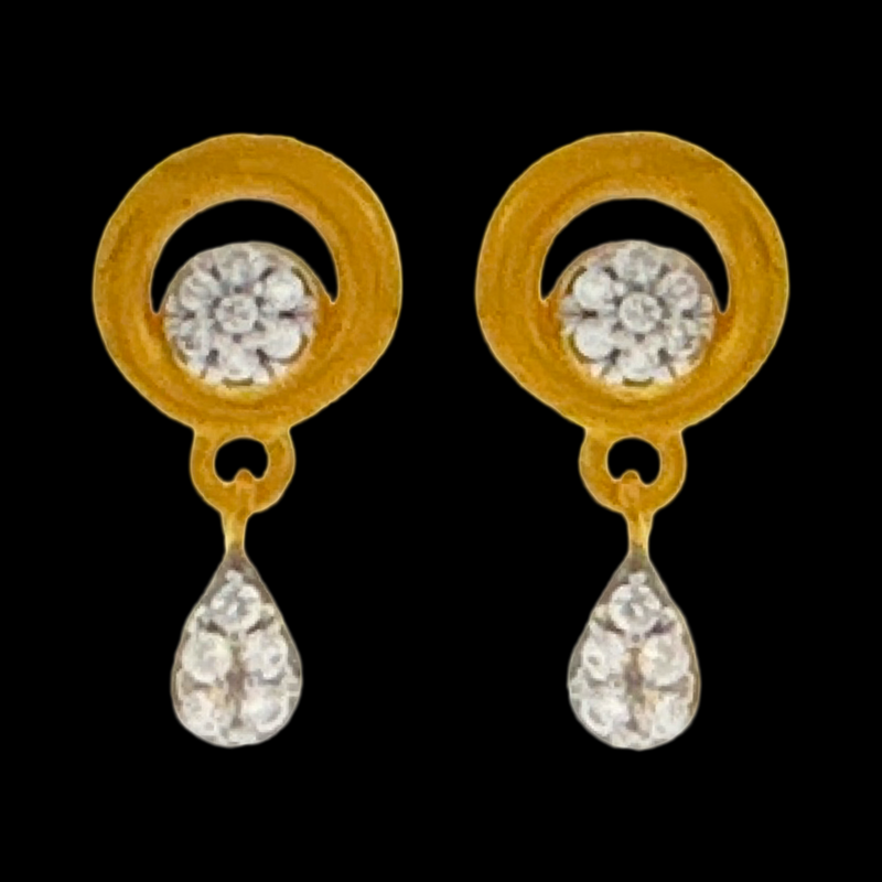 916 Twenty Two Karat (22Kt) Hallmarked Gold Kids / Youth Earrings-Style