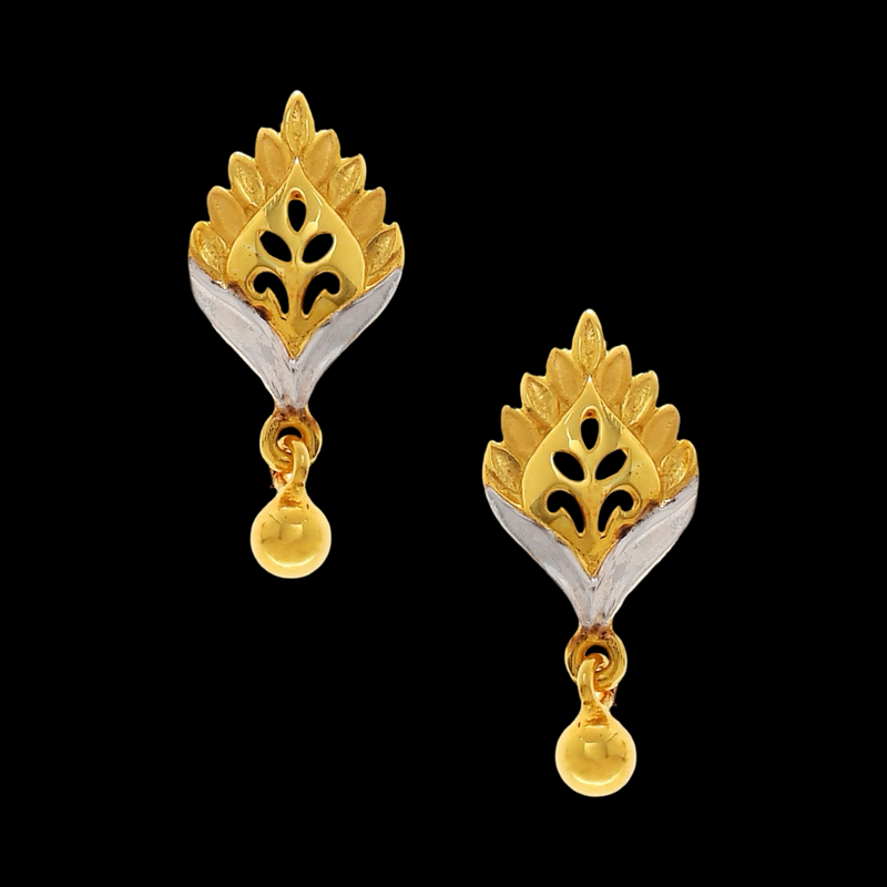 916 Twenty Two Karat (22Kt) Hallmarked Gold Kids / Youth Earrings -Style