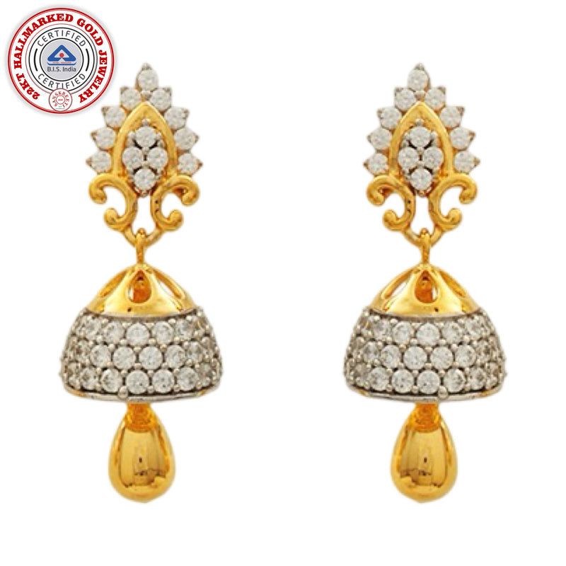 916 Twenty Two Karat (22Kt) Hallmarked Gold Small Jhumki (Jimki) -Style