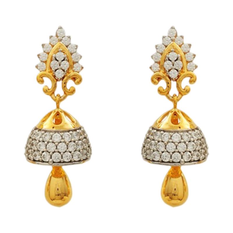 916 Gold Twenty Two Karat (22Kt) Hallmarked Small Jhumki (Jimki) -Style