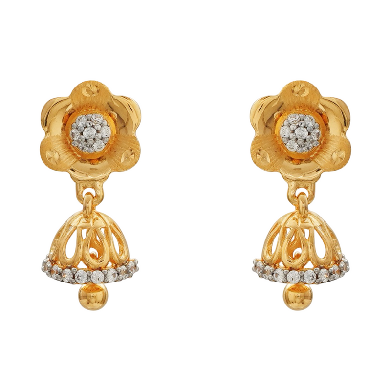 916 Twenty Two Karat (22Kt) Hallmarked Gold Small Jhumki (Jimki) -Style