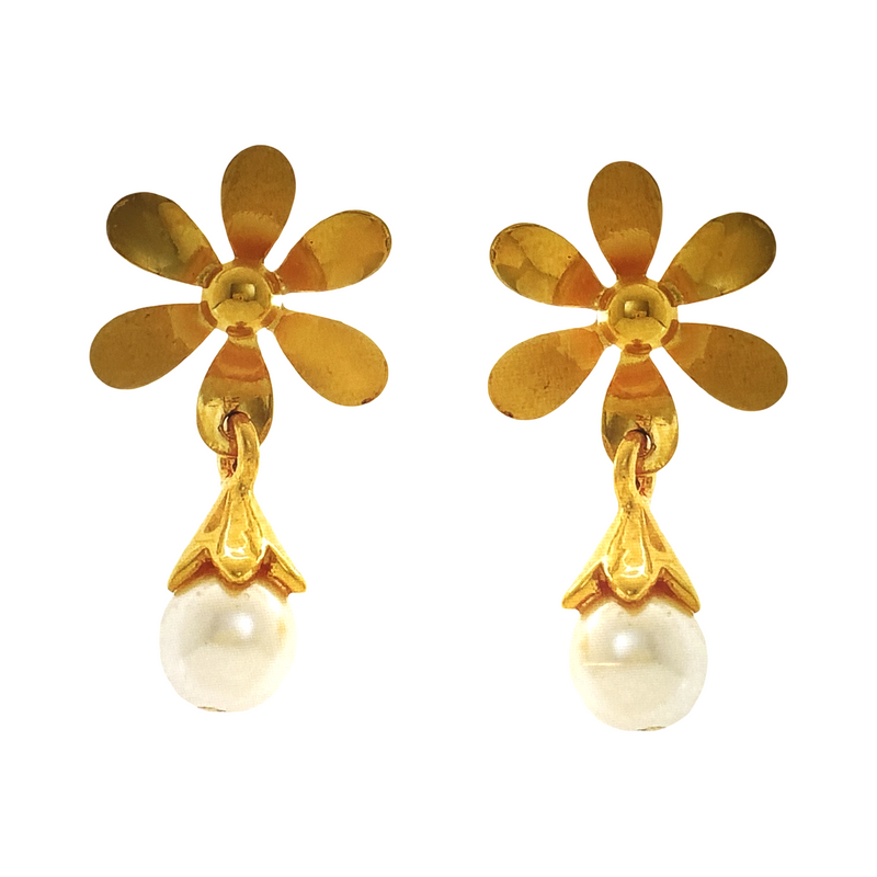 916 Gold Twenty Two Karat (22Kt) Hallmarked Small Jhumki (Jimki) -Style04