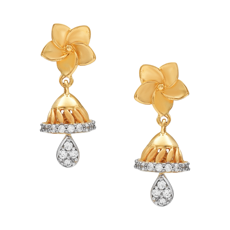 916 Gold Twenty Two Karat (22Kt) Hallmarked Small Jhumki (Jimki) -Style