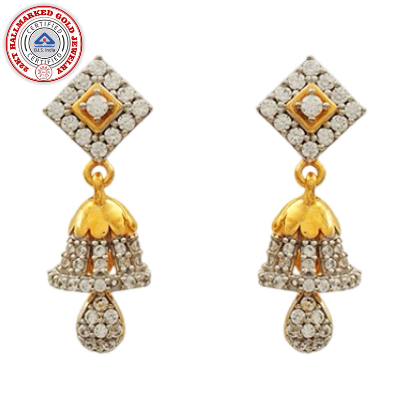 916 Twenty Two Karat (22Kt) Hallmarked Gold Small Jhumki (Jimki) -Style