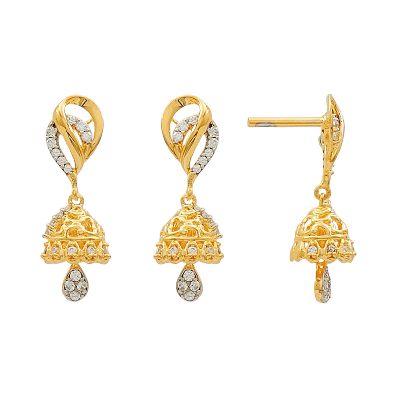 916 Twenty Two Karat (22Kt) Hallmarked Gold Small Jhumki (Jimki) -Style