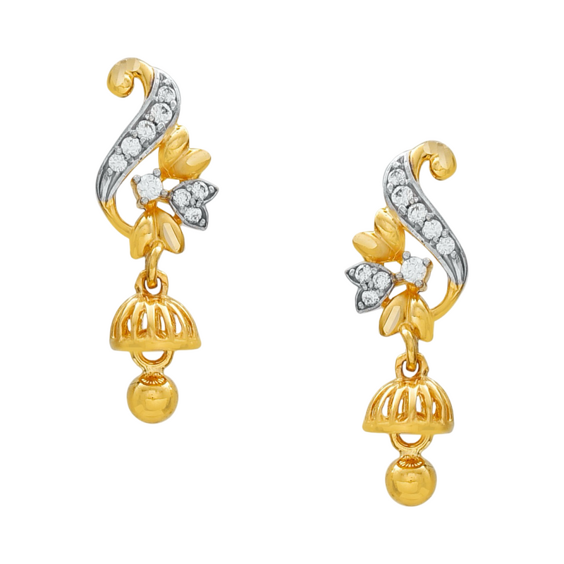 916 Gold Twenty Two Karat (22Kt) Hallmarked Small Jhumki (Jimki) -Style