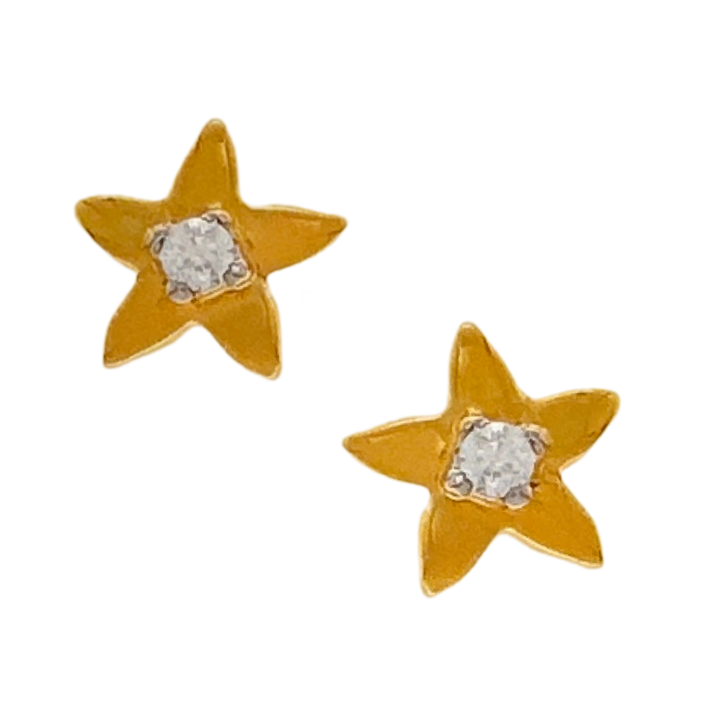 916 Twenty Two Karat (22Kt) Hallmarked 5mm Gold Studs -Style