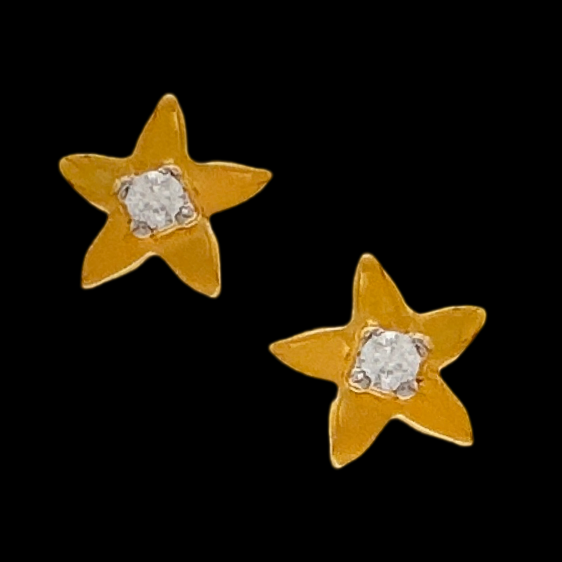 916 Twenty Two Karat (22Kt) Hallmarked 5mm Gold Studs -Style