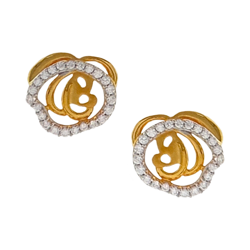 916 Twenty Two Karat (22Kt) Hallmarked 10mm Gold Studs  -Style