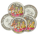 999 Pure Silver Ganesha Lakshmi & Saraswati 10 Gram Meena Coins (Pack Of 5 Coins)
